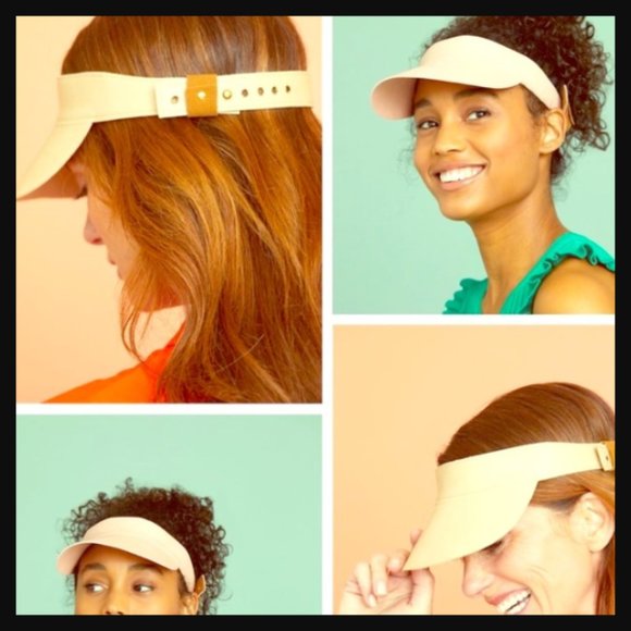 NWT Lack of Color Tan Beige Vegan Faux Leather Adjustable Visor Hat Cap $150.00 - Picture 2 of 12